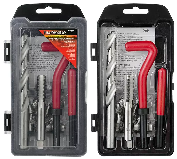 Gängreparationssats M12 x 1,75 15-delar - Gängverktyg - 6420286870076 - 1