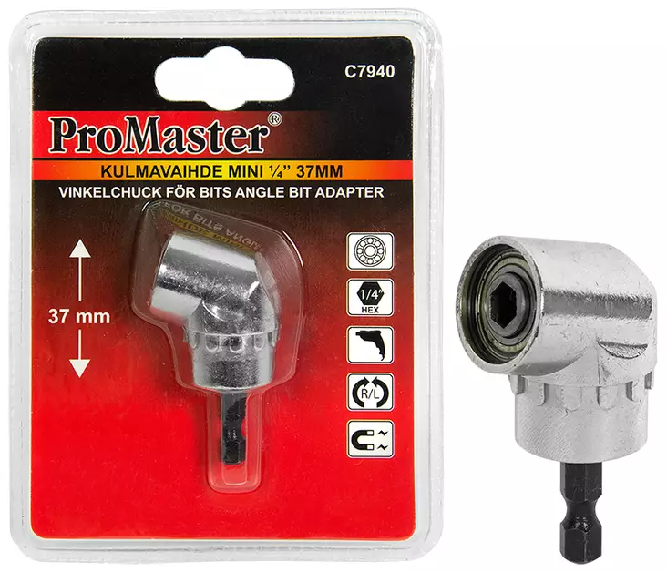 Minivinkelväxel 1/4" x 37 mm - Borrmaskiner - 6420286879406 - 1