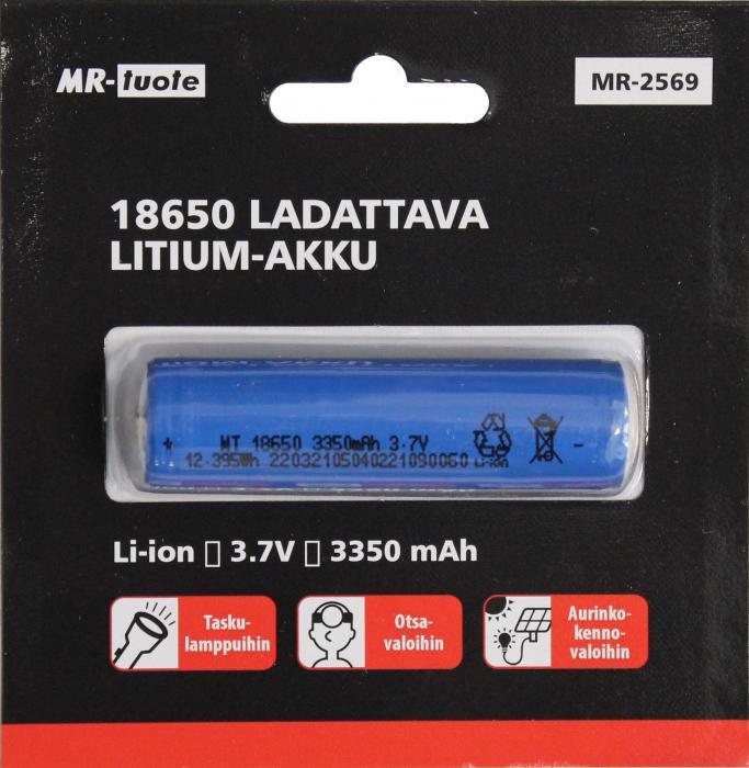 Uppladdningsbart litiumbatteri 18650 3.7V - Pann- och handlampor - 6430074693886 - 1