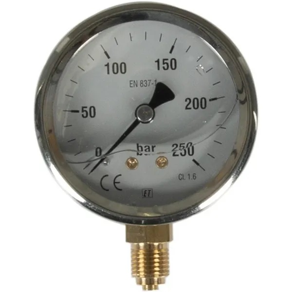 Tryckmätare Ø63 mm 0-250 bar ¼", bottenmontering - Tryckmätare - 8719493104486 - 1