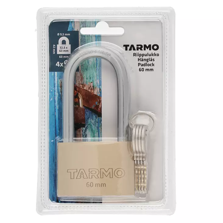 Hänglås i mässing 60 mm långt - Hänglås, reglar, gångjärn - 6410413170186 - 1