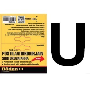 Klisterbokstav U 100 mm - Brevlådor och nummer - 6438152088586 - 1