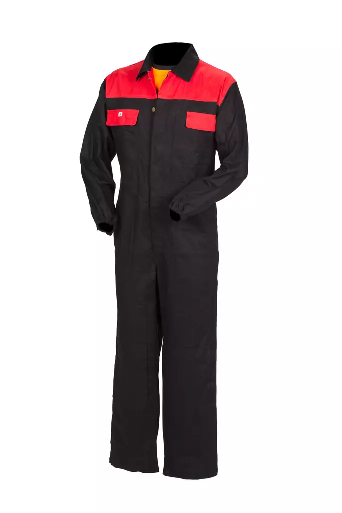 Heldress i bomull svart-röd - Sommararbetskläder - 6418326401106 - 1
