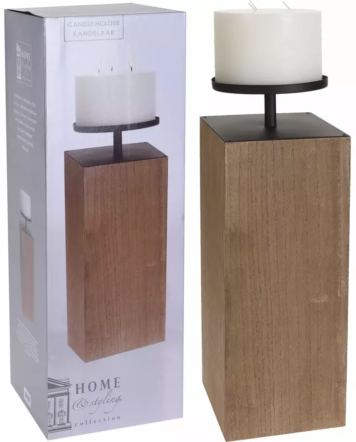 Wooden Block ljusstake 57 cm - Lyktor - 8719202254426 - 1