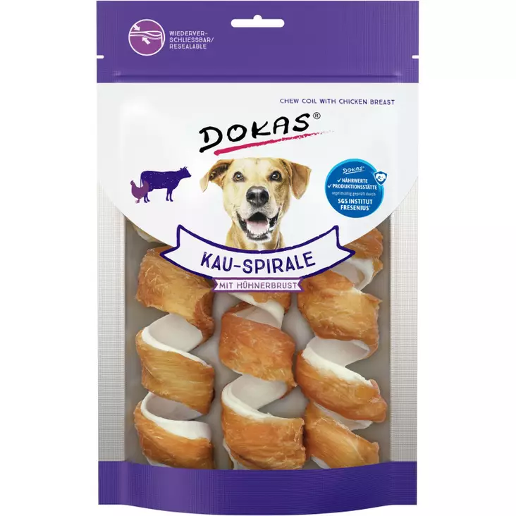 Dokas hundtuggspiral kyckling 3st 110g - Hundmat - 4251276201356 - 1