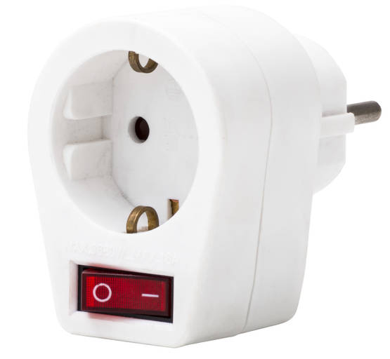 1-delad jordsplitter + strömbrytare IP20 - Lådor och uttag - 6435200259196 - 1