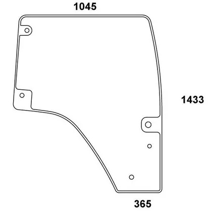 Dörrglas, höger (Deutz-Fahr 1686820) - Hytt och kaross - 8719774821286 - 1