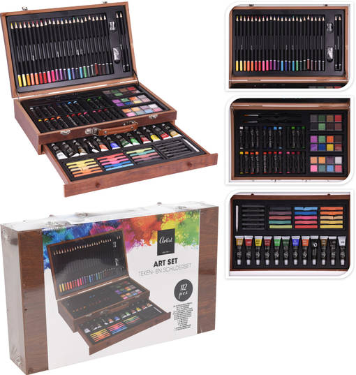 Konstnärsset i låda - Konstnärsmaterial - 8719987890246 - 1