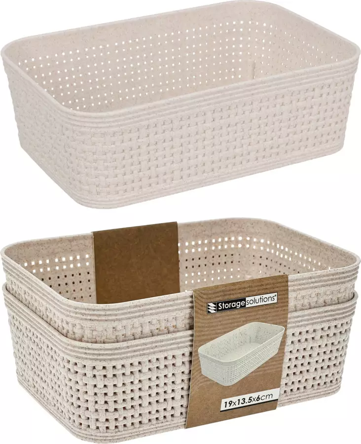 Förvaringskorg Beige 19x13,5x6 cm - Lådor och korgar - 8721037324236 - 1