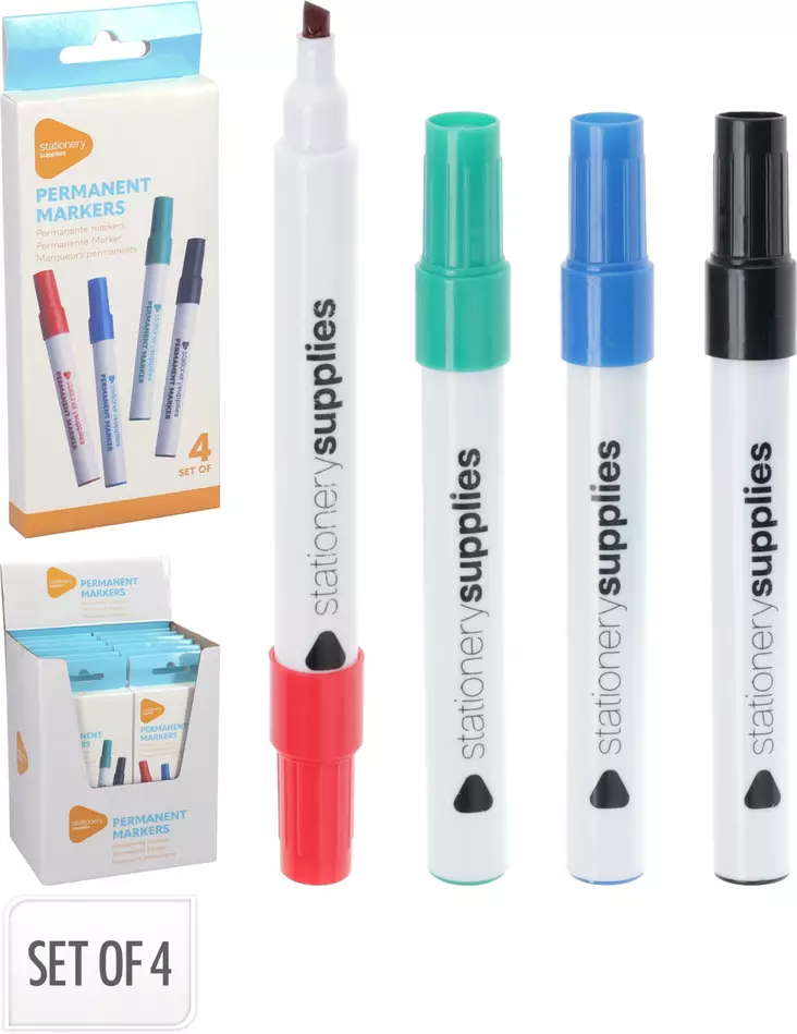 Permanent butiksmarker 4 st/fp - Kontorsmaterial - 8721037667326 - 1