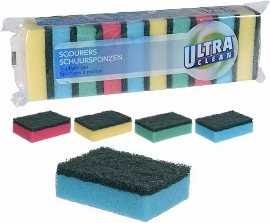 Skrubbsvamp 10 st/fp - Diskning - 8719987199356 - 1