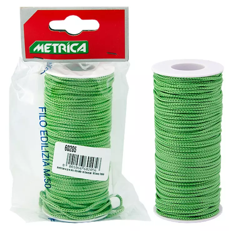 Grön polypropen snöre 50 m - Murnings- och plattsättningsverktyg - 8001066602056 - 2