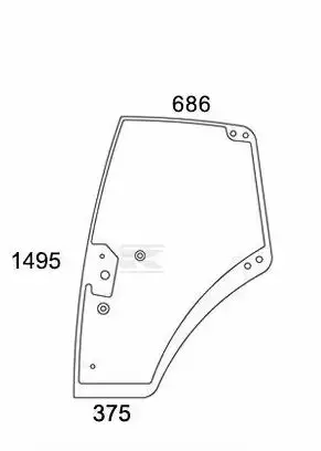 Vänster vindrute glas för hytt. Passar Fendt - Styrhytt och kaross - 8719493246186 - 1