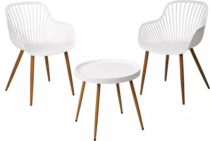 Balkongset 2-delar vit - Trädgårdsmöbler - 8721037314756 - 1