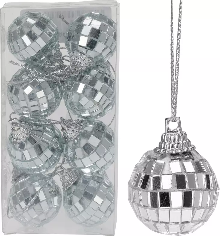 Spegelboll hängande dekoration 3 cm 8 st - Juldekorationer - 8721037199636 - 1