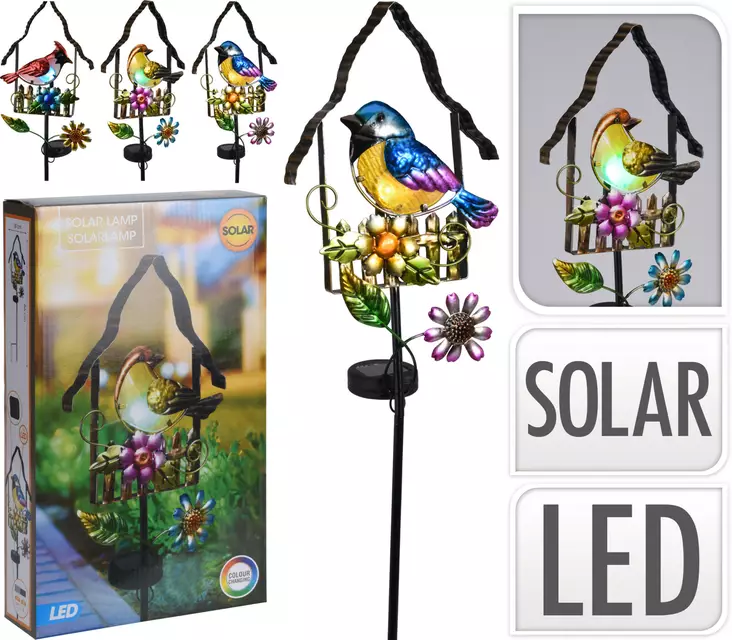 Solcellsdriven fågelskylt - Stämningsbelysning - 8719987347566 - 1