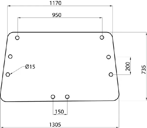 Bakfönster, övre (Case IH 3221542R1) - Hytt och kaross - 8719607205696 - 1