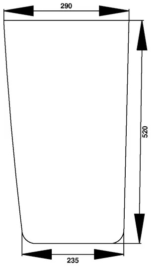 Framruta, nedre höger (Case IH 3233037R2) - Hytt och kaross - 3660980023856 - 1