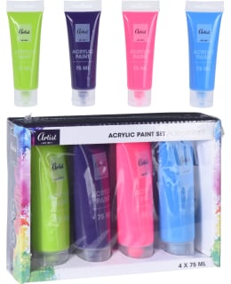 Akrylfärger 4 x 75 ml - Konstnärsmaterial - 8719202810387 - 1