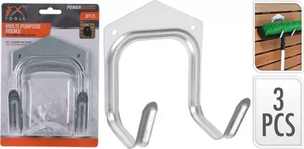Väggkrok metall 3 st/fp - Väggkrokar, klädhängare - 8719987327957 - 1