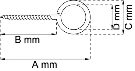 Skrue med ring 1 elektrisk galvaniserad - Öglebultar, S-krokar m.m. - 7317900048777 - 2
