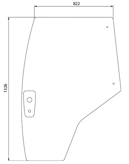 Vänster dörrglas (MF 4353783M2) - Hytt och kaross - 8719607133487 - 1