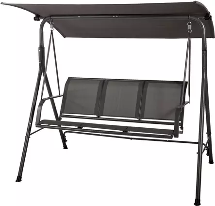 Trädgårdssoffa med tak mörkgrå - Trädgårdsmöbler - 8721037786157 - 1