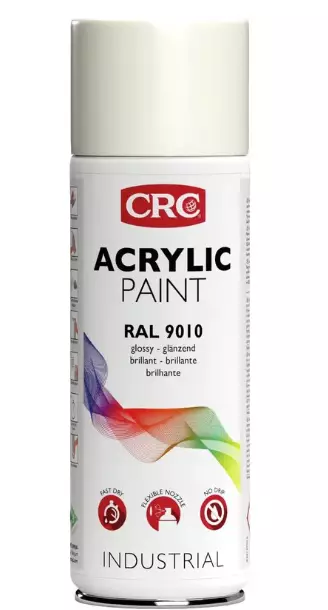 CRC Akrylfärg RAL 9010 Vit Glansig - Sprayfärger - 5412386070037 - 1