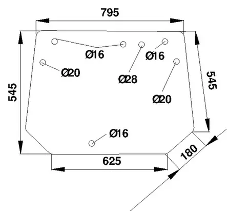 Bakruta, övre (Fendt 205812051010) - Styrhytt och kaross - 3660980020947 - 1