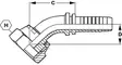 Komprimerbar anslutning DN13 13/16" ORFS hane/hona 45° - Hydraulik - 8719593102177 - 2