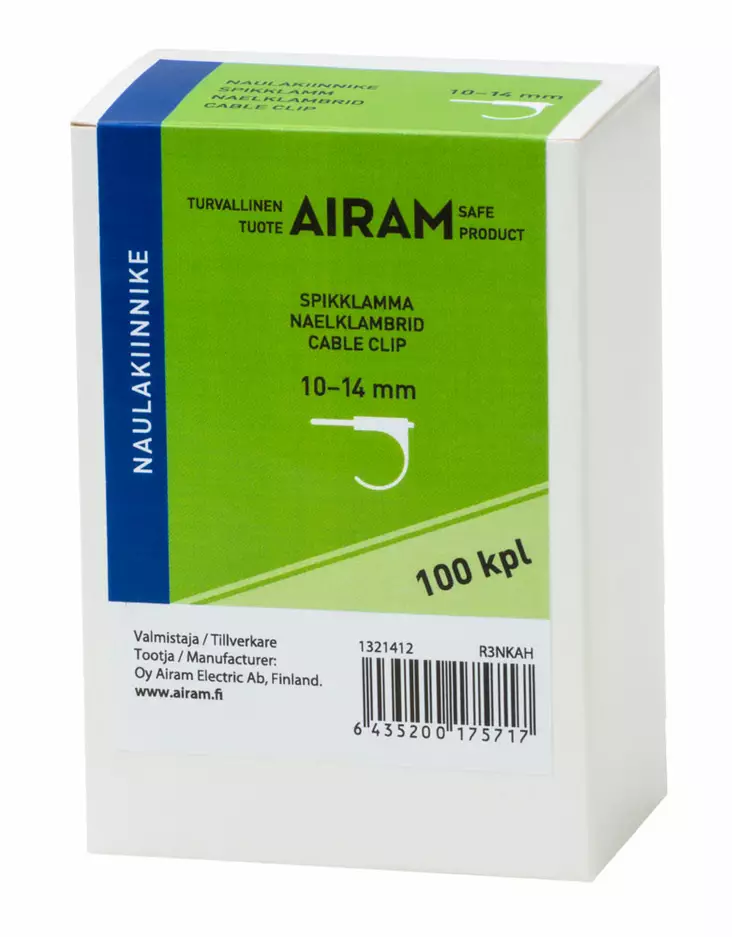 Airam spikfäste 10-14 100 st/förp - Övriga elinstallationsmaterial - 6435200175717 - 1