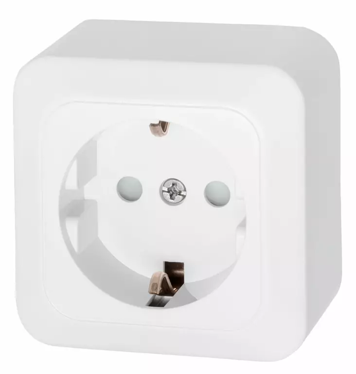 Airam vägguttag 1-vägs IP20 - Lådor och uttag - 6435200204417 - 1