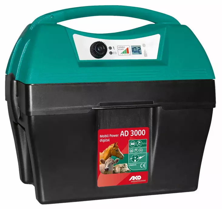 Batteridriven elstängselanläggning Mobil Power AD 3000 Digital, 12 V - Elstängseltillbehör - 4035738008277 - 1