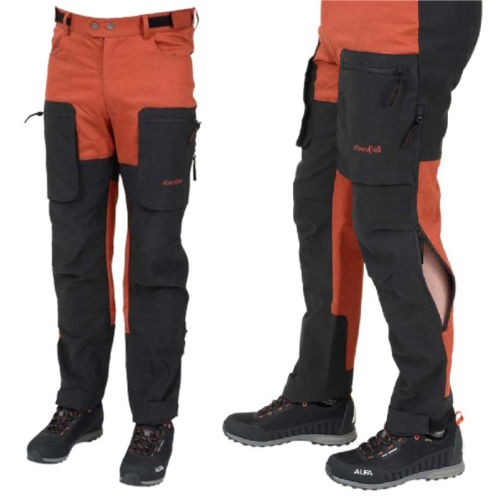 Dovrefjell X-Motion Stretch byxor orange-svart-Unisex - Friluftskläder - 7071217027657 - 1