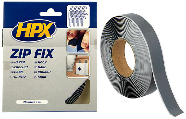 HPX Zip Fix Velcro krok-sidan 20mm x 5m - Tejper - 5425014220377 - 1