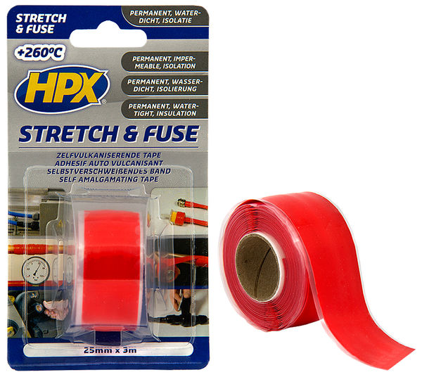 HPX silikon vulkaniseringstejp 25 mm x 1,8m röd - Tejper - 5425014225907 - 1