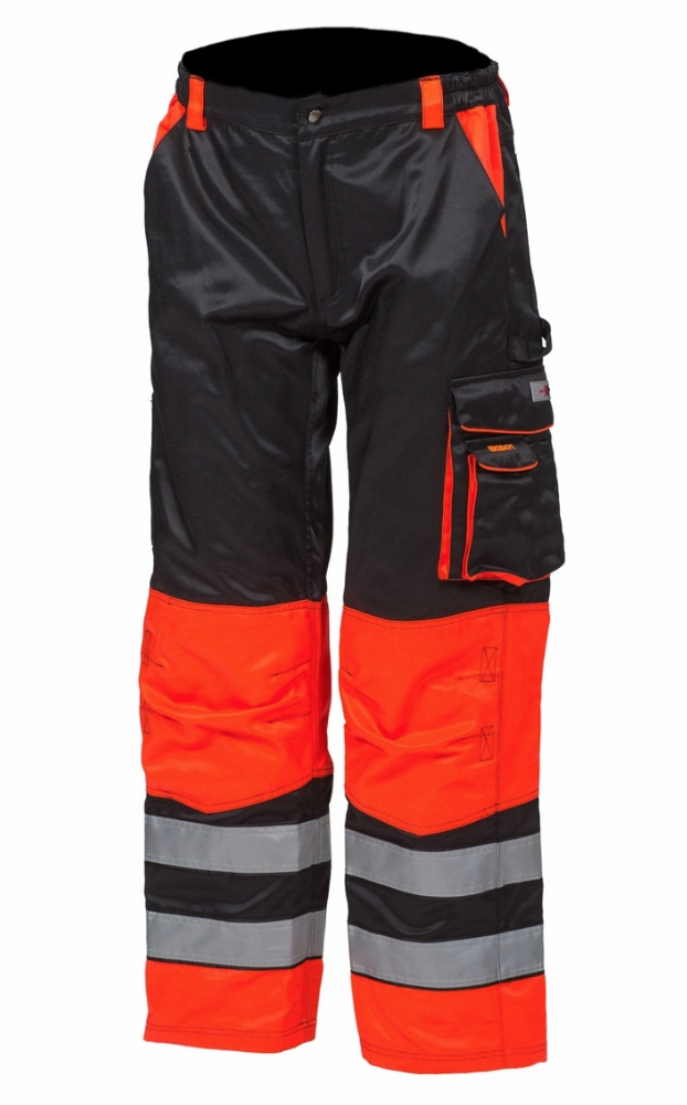 Varselfärgade midjebyxor röd/svart - Sommararbetskläder - 6418326404527 - 2