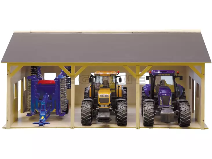 Konehalli för tre traktorer 1:16 - Bruder arbetsmaskinsleksaker - 5700036946697 - 1