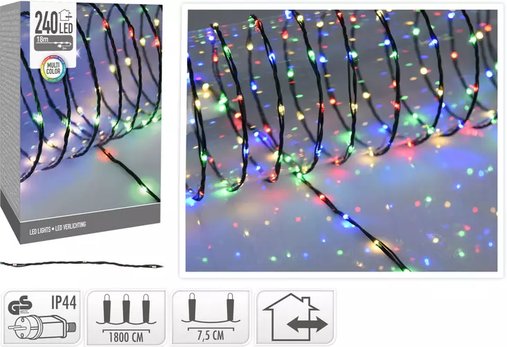 Flerfärgad LED-ljusslinga 240-delar mjuk kabel - Stämningsbelysning - 8719987973277 - 1
