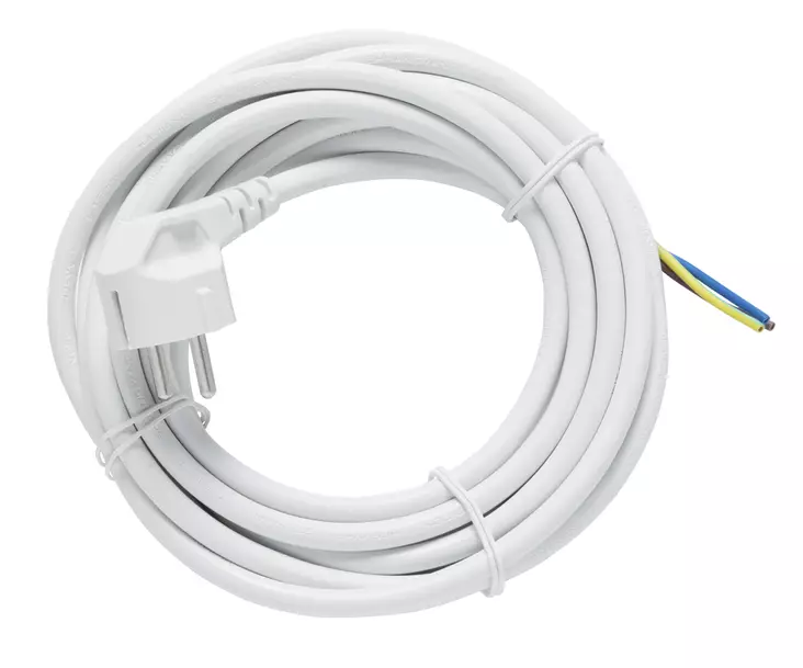 Anslutningssladd med stickkontakt vit 3m - Kablar och ledningar - 6435200260277 - 1