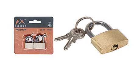 Mini hänglås 2 st/förpackning - Hänglås, reglar, gångjärn - 8711295755477 - 1