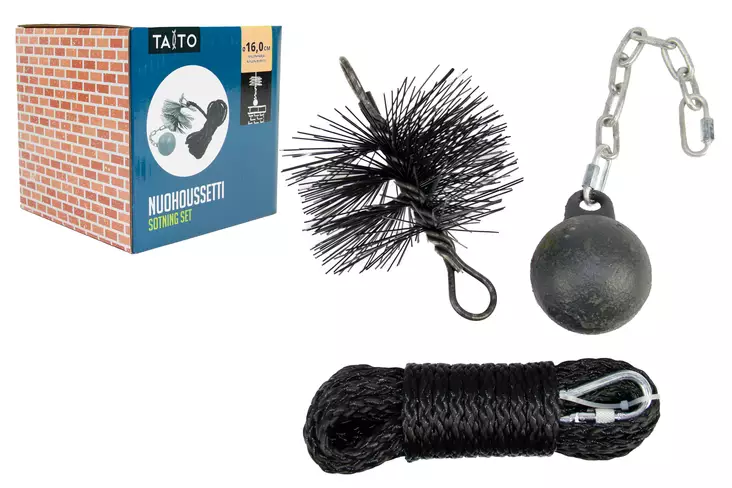 Rökgasrengörare-set nylon 160 mm - Skorstensrengöringstillbehör - 6416096121507 - 1