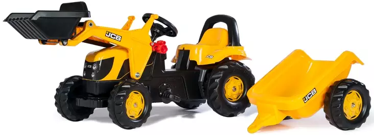 Tramptraktor JCB med frontlastare och släpvagn - Tramptraktorer och trampbilar - 4006485023837 - 1