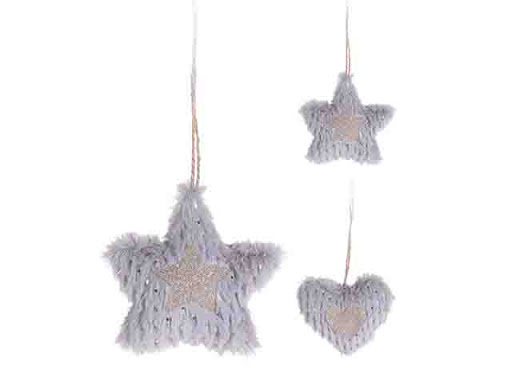 Hängande mjukdekoration grå - Juldekorationer - 8719202785517 - 1
