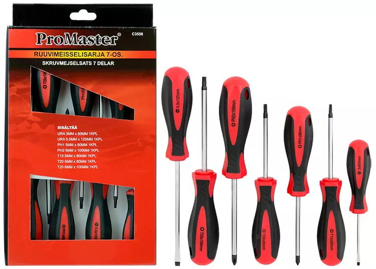 Skruvmejselsats 7-delar spår/PH/Torx - Skruvmejslar och -satser - 6420286835587 - 1