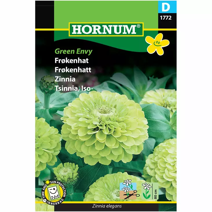Zinnia ´Green Envy´ - Frön och sättpotatisar. - 5708787017727 - 1