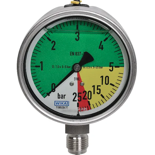 Wika tryckmätare 0-5-25 bar D100 mm - Flytgödseltankar - 8719732423927 - 1