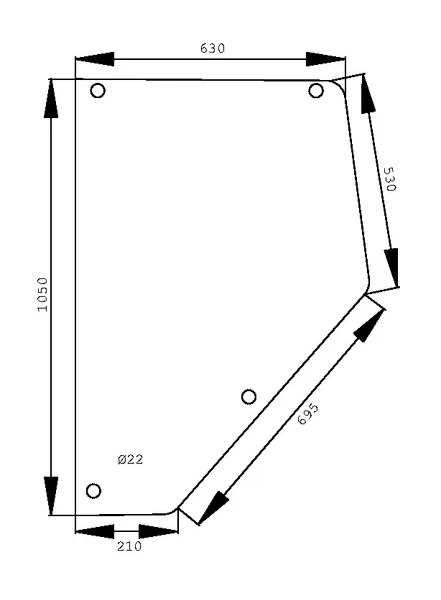 Bakruta, vänster/höger (MF 3389398M2) - Hytt och kaross - 3660980021777 - 1