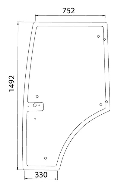 Dörrglas, höger (Claas 7700073325) - Hytt och kaross - 3660980061377 - 1