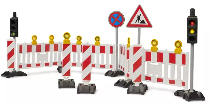 Bruder byggplatsskyltset med trafikljus - Bruder arbetsmaskinsleksaker - 4001702620097 - 1
